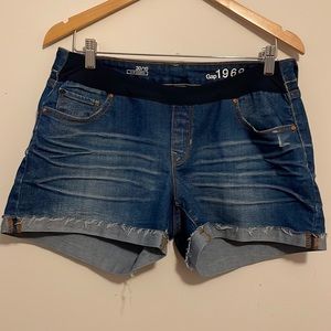 Maternity jean shorts.